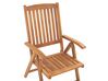 Zestaw ogrodowy drewno akacjowe stół i 6 krzeseł z poduszkami niebieskimi JAVA_788434