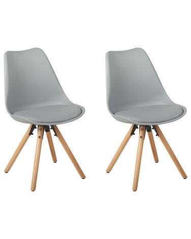 Set of 2 Dining Chairs Grey DAKOTA