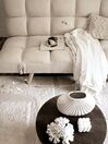 Sofá-cama de 3 lugares em tecido creme INGARO_832324