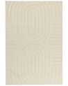 Teppich Wolle hellbeige 160 x 230 cm Streifenmuster MASTUNG_883908