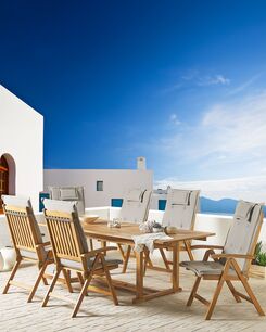 Puutarhatuolit 6kpl setti ruskeanharmailla pehmusteilla JAVA Puutarhatuolit 6kpl setti ruskeanharmailla pehmusteilla JAVA