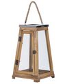 Lanterna de madeira de pinho castanha 39 cm PULAU_817896