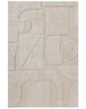 Teppich Baumwolle beige 160 x 230 cm abstraktes Muster Kurzflor DIYADIN_848376