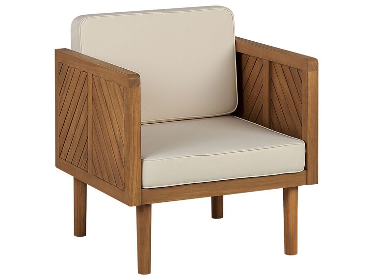 Fotel ogrodowy drewniany jasny BARATTI_830818