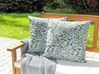 Set of 2 Outdoor Cushions Floral Motif 45 x 45 cm Blue VALLORIA_881240