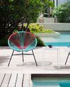 Conjunto de 2 cadeiras de jardim em rattan rosa e azul ACAPULCO_814221