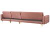 Left Hand Modular Velvet Sofa Pink ABERDEEN_750040