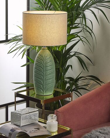 Ceramic Table Lamp Green OHIO