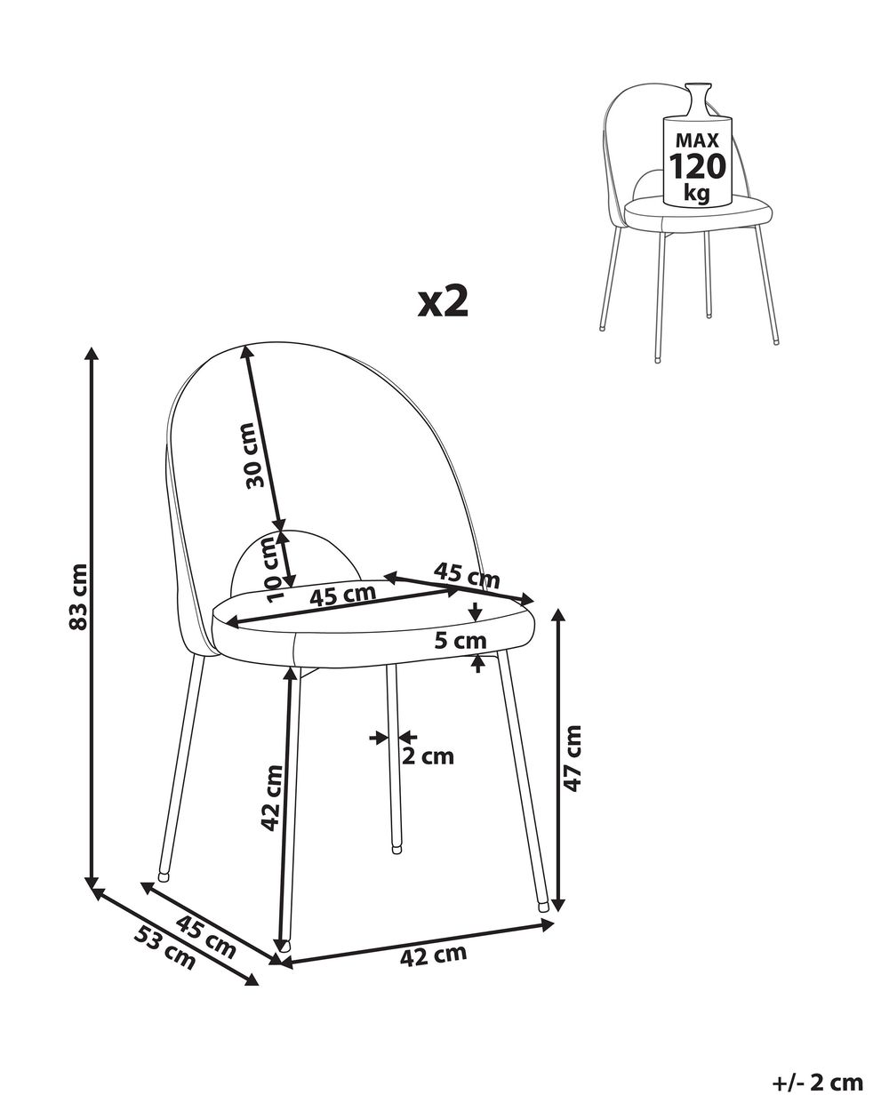 Set of 2 Velvet Dining Chairs Grey COVELO Beliani.co.uk