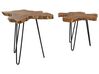Conjunto de 2 mesas de centro de madera de java oscura/negro CAMROSE_797935