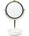 Kosmetikspiegel gold / weiß mit LED-Beleuchtung ø 26 cm SAVOIE_848169