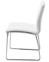 Conjunto de 2 sillas de comedor de piel sintética blanco/plateado KIRON_756889