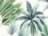 Pouf mit Stauraum Samtstoff weiß / grün Pflanzenmuster ⌀ 38 cm HARRISON_836227