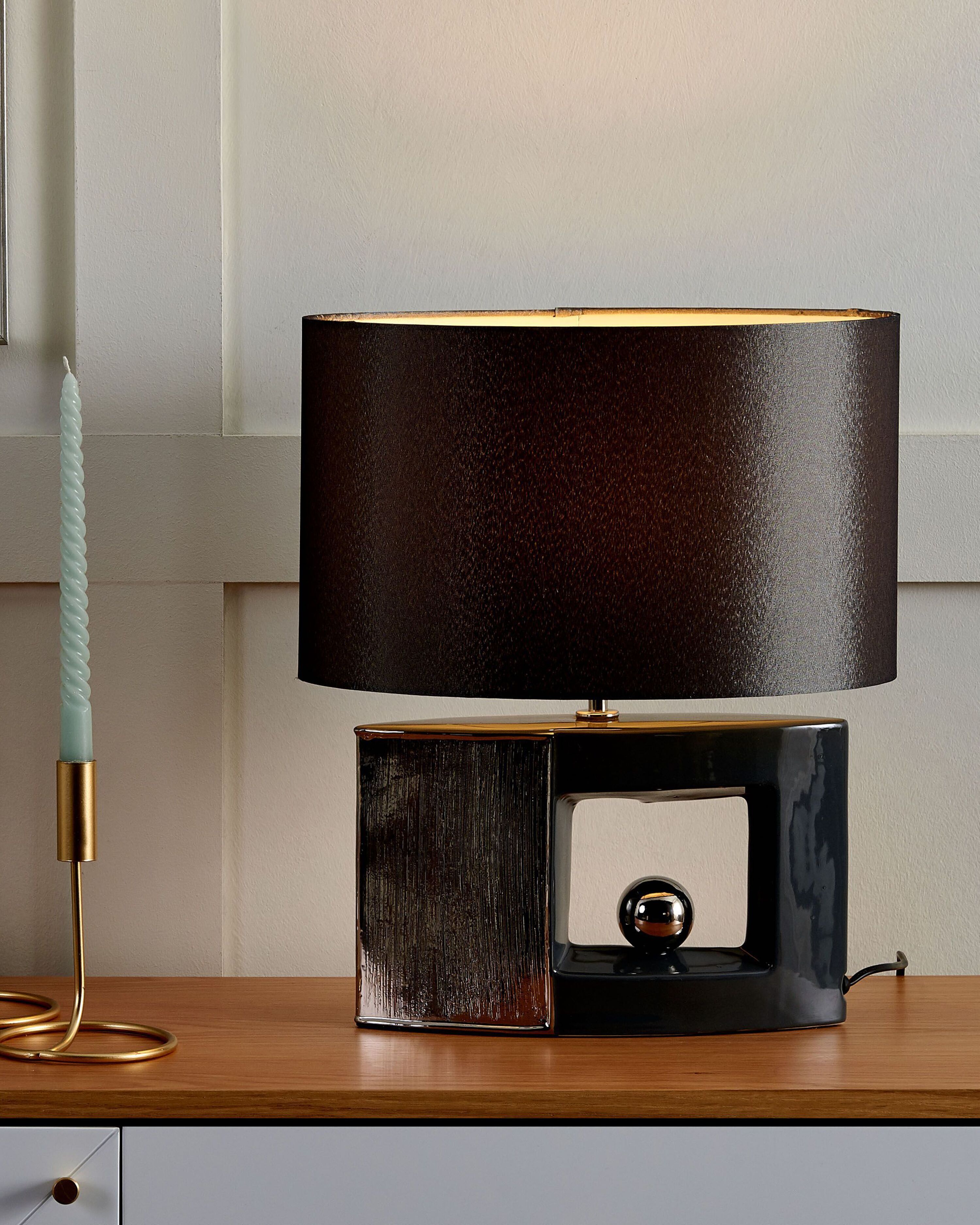 Bedside Lamp Grey DUERO Beliani.co.uk