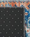 Teppich blau / orange orientalisches Muster 80 x 200 cm Kurzflor RITAPURAM_831648