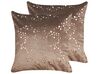 Set of 2 Velvet Cushions 45 x 45 cm Brown POPPY_829990
