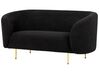 Ensemble canapé et fauteuil 3 places en tissu bouclé noir et doré LOEN_867952