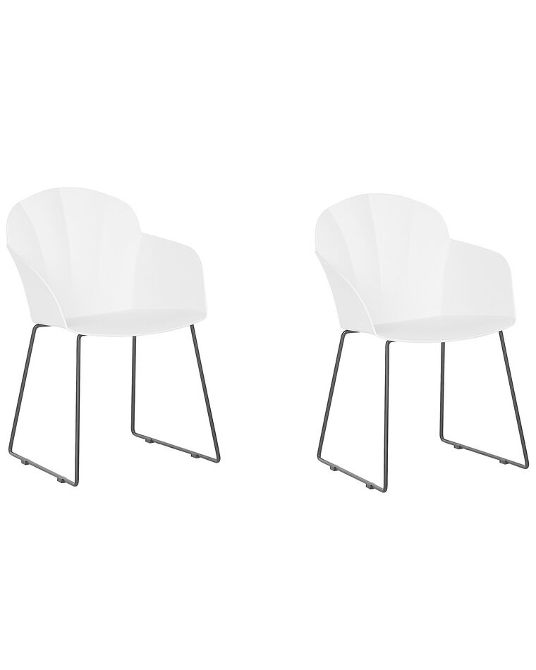 Conjunto de 2 sillas de comedor blanco/negro SYLVA_783892