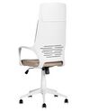 Faux Leather Swivel Office Chair Beige and White DELIGHT_834160