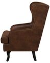 Faux Leather Wingback Chair Brown ALTA_716595