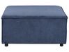 Kombinálható kétszemélyes bal oldali kék kordbársony kanapé ottománnal APRICA_909352