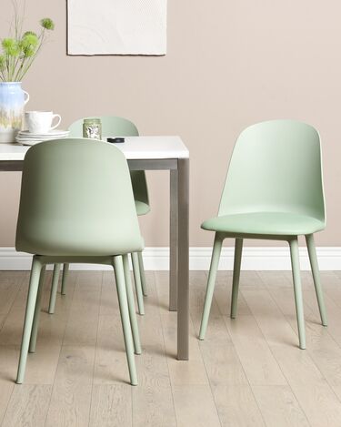 Set of 2 Dining Chairs Light Green FOMBY