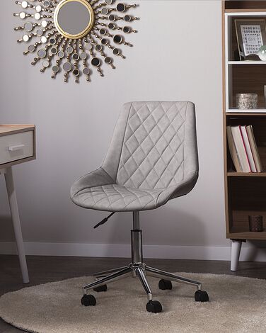Faux Leather Armless Desk Chair Grey MARIBEL