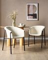 Conjunto de 2 cadeiras de jantar em tecido bouclé branco creme AMES_887211