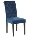 Set of 2 Velvet Dining Chairs with a Ring Blue VELVA II_868058