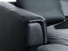 Canapé angle à droite 4 places en cuir noir OSLO_693524