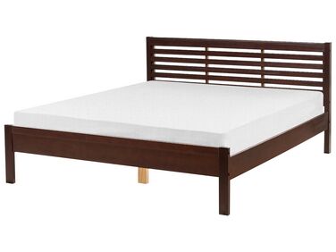 Drevená posteľ 160 x 200 cm tmavé drevo CARNAC