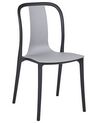Set of 8 Garden Chairs Grey and Black SPEZIA_901898