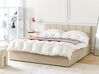 Fabric EU King Size Ottoman Bed Beige DREUX_861169