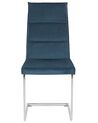  Sada sametových jídelních židlí modrá ROCKFORD_780979
