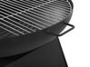 Braséro de jardin en acier noir avec grille barbecue SEMERU_763770