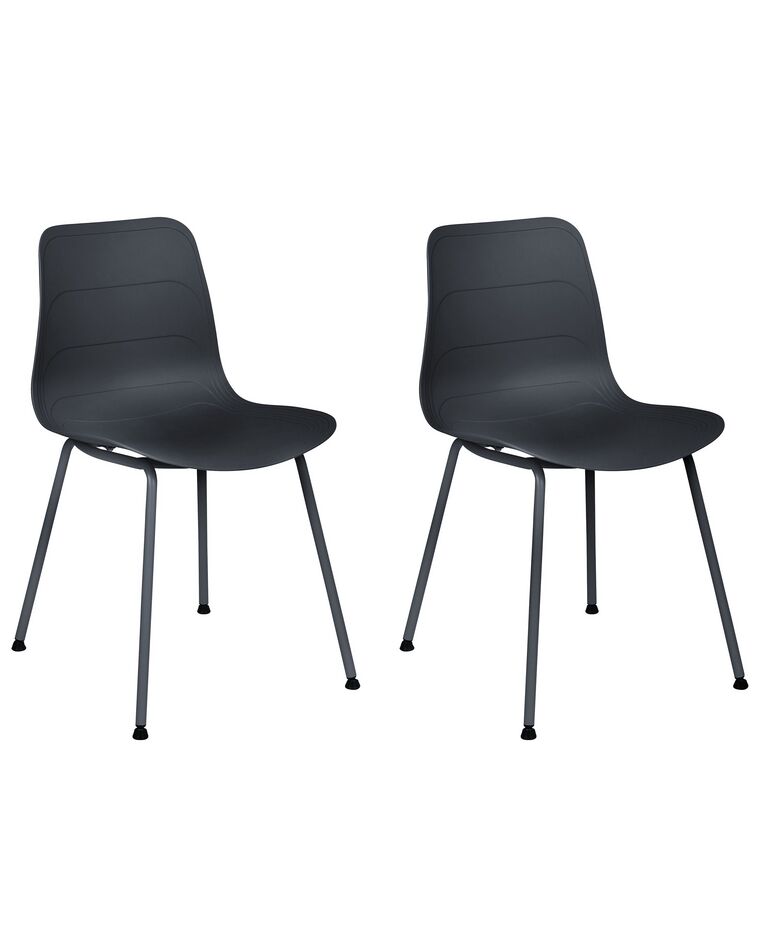 Set of 2 Dining Chairs Black LOOMIS_861797