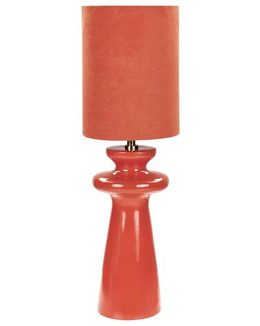 Faux Suede Table Lamp Red OTEROS
