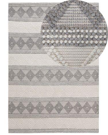 Alfombra de lana beige claro/gris 160 x 230 cm BOZOVA