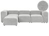 Sofa modułowa 3-osobowa sztruksowa z otomaną szara FALSTERBO_916234