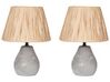 Set of 2 Ceramic Table Lamps Grey ARWADITO_897961