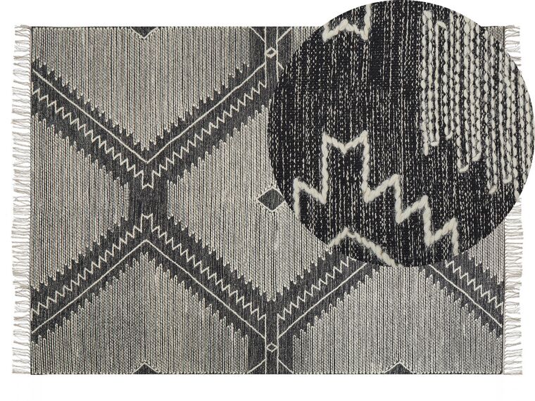 Tapis en coton 140 x 200 cm noir et blanc ARBAA_831315