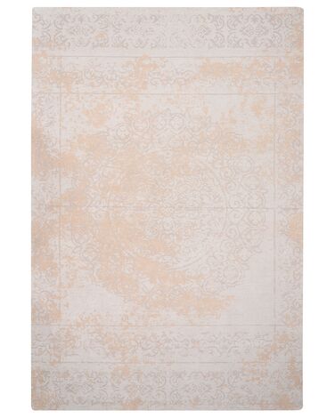 Teppich Baumwolle beige 200 x 300 cm orientalisches Muster Kurzflor BEYKOZ