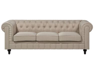 Soffa 3-sits beige CHESTERFIELD stor