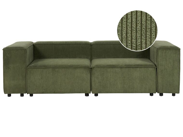Modulär soffa 2-sits jumbo cord grön APRICA_904147