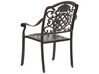 Zestaw ogrodowy metalowy stół i 4 krzesła brązowy SALENTO z parasolem (16 opcji do wyboru)_863983