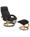 Recliner Chair with Footstool Black HERO_718217