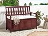 Acacia Wood Garden Bench with Storage 120 cm Mahogany Brown with White Cushion SOVANA_884016