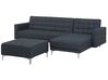 Left Hand Fabric Corner Sofa with Ottoman Dark Grey ABERDEEN _718846