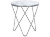 Marble Effect Side Table White with Silver MERIDIAN II_758976
