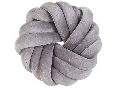 Cuscino nodo in velluto glitterato grigio 30 x 30 cm AKOLA